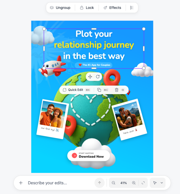 AI-generated editable poster results with multiple layout options